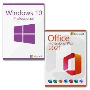 Microsoft Windows 10 Professional +  Office 2021 Professional Plus license for 3 PCs