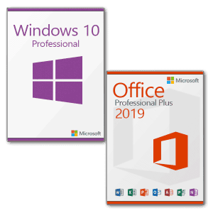 Microsoft Windows 10 Professional + Microsoft Office 2019 Professional Plus Licenza per 3PC