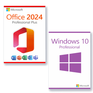 Microsoft Office 2024 Professional Plus + Microsoft Windows 10 Professional Licenza per 3 PC