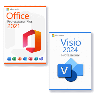 Microsoft Office 2021 Professional Plus + Microsoft Visio 2024 Professional license for 3 PCs