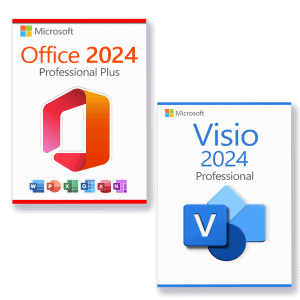 Microsoft Office 2024 Professional Plus + Microsoft Visio 2024 Professional license for 3 PCs