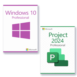 Microsoft Windows 10 Professional + Microsoft Project 2024 Professional license for 3 PCs