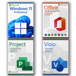 Windows 11 Professional + Project 2021 Professional + Office 2021 Professional + Visio 2021 Standard license for 3PCs