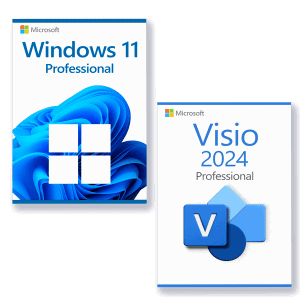 Microsoft Windows 11 Professional + Microsoft Visio 2024 Professional license for 3 PCs